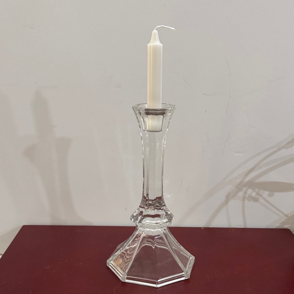 Vintage Elegant Toscany 24% Lead Crystal Clear Glass Candle Holder